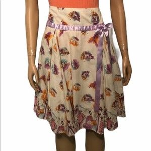 Vintage Miss Me Skirt high waisted midi pleated with ribbon Novelty size 8
